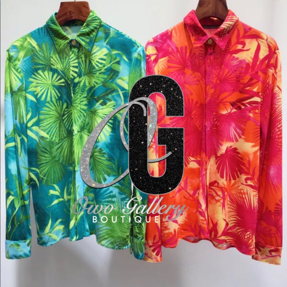 Two piece satin blouse with leggings